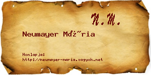 Neumayer Mária névjegykártya