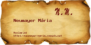 Neumayer Mária névjegykártya